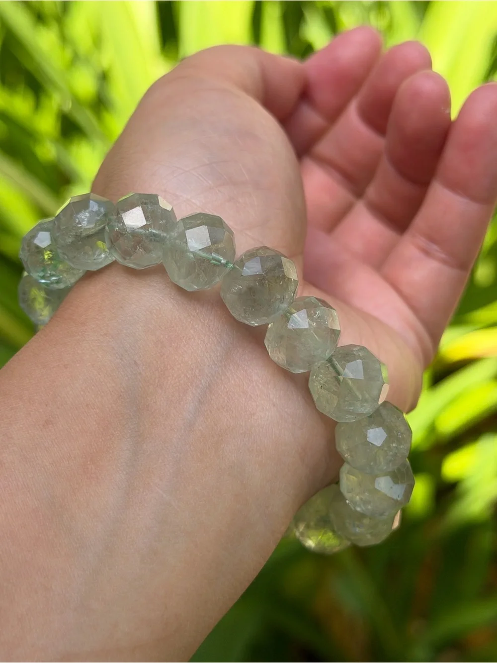 Faceted Pale Green Bead Stretch Bracelet - Women Jewelry 2061 Palo